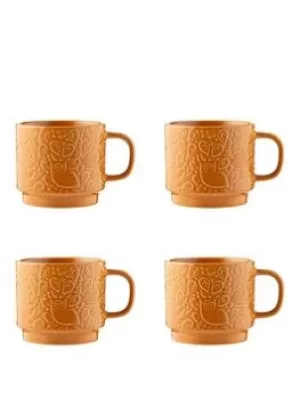 image of Mason Cash In The Forest Set Of 4 Ochre Mugs