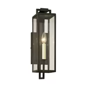 image of Beckham 1 Light Wall Forged Iron, Glass, IP44