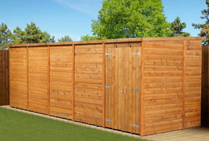 Image of Empire Sheds Empire Modular Pent 20X6 Dipped Treated Tongue And Groove Wooden Garden Shed Double Door (20' X 6' / 20ft X 6ft) (20X6)