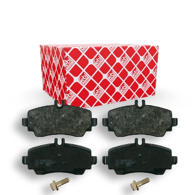 Image of FEBI BILSTEIN 16373 Brake pad set Front Axle, prepared for wear warning indicator, with bolts/screws Brake Pad Set,disc brake (402)