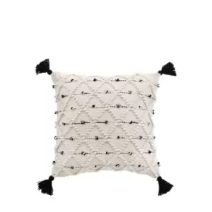 Image of Doune Natural & Black Cushion Cover Black