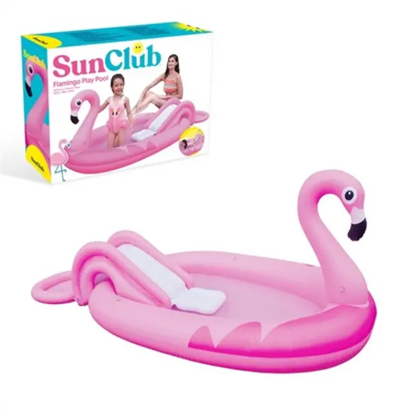 image of SunClub 2m Flamingo Play Pool with Water Spray