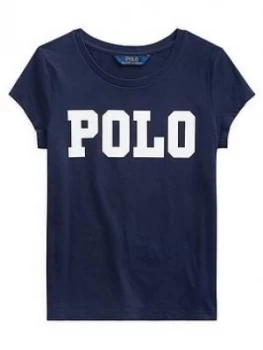 Image of Ralph Lauren Girls Short Sleeve Polo Logo T-Shirt - Navy