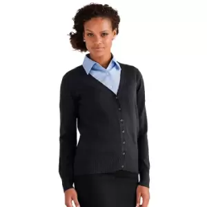 Image of Russell Collection Ladies/Womens V-neck Knitted Cardigan (4XL) (Black)