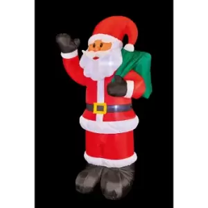 Image of Premier Decorations Premier White LED Inflatable Waving Santa 1.8m