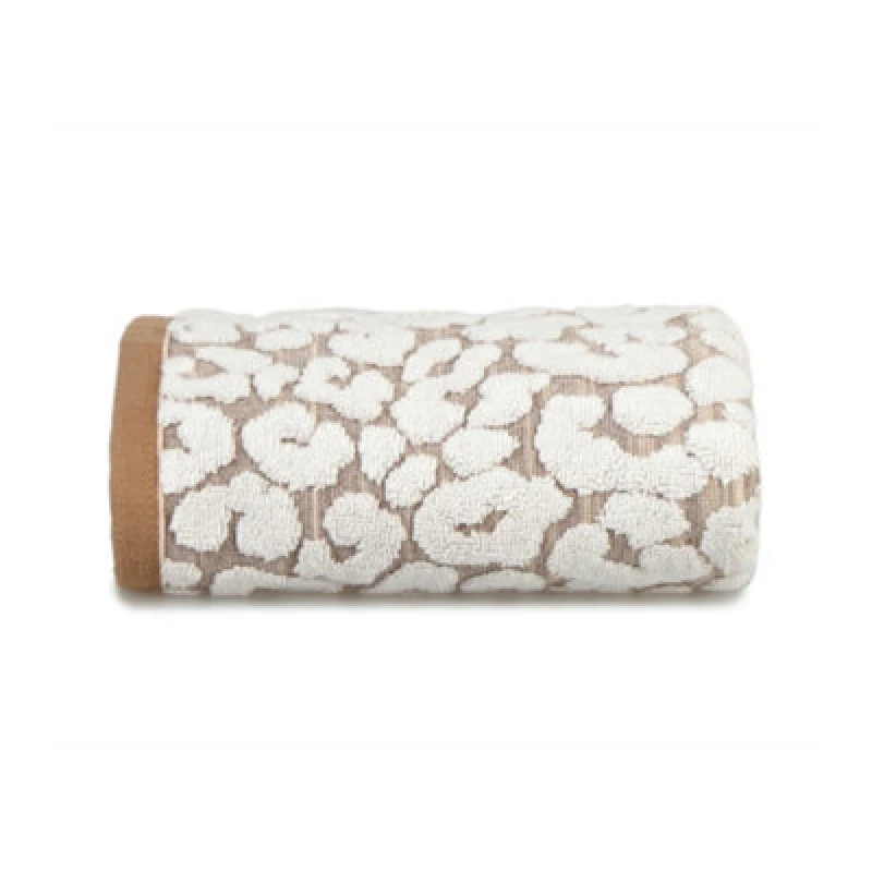 Image of Allure Bath Fashions Luxury Jacquard Leopard Bath Towel Natural