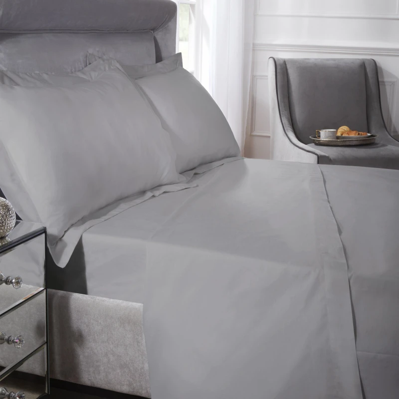 Image of 200 Thread Count Luxury Egyptian Cotton Flat Sheet in Silver - Single Bed - Emma Barclay TJ Hughes Cream 5050238086128