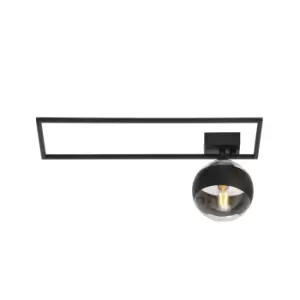 Image of Imago Black Right Side Globe Ceiling Light with Clear,Black Glass Shades, 1x E14