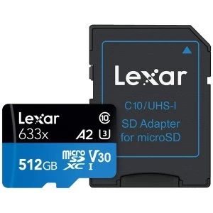 image of Lexar 633X 512GB MicroSDXC Memory Card