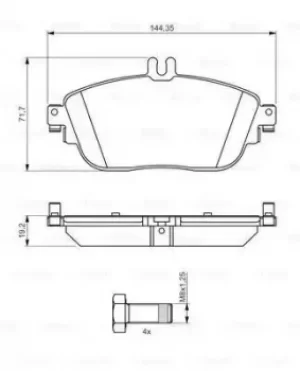 Image of Bosch 0986494662 BP1507 Brake Pad Set Disc Brake Front Axle