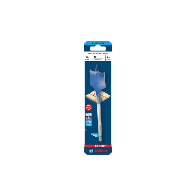 Image of Bosch Powertool Accessories EXPERT Self Cut Speed Spade Drill Bit 28 x 100 x 152mm 2.608.902.100
