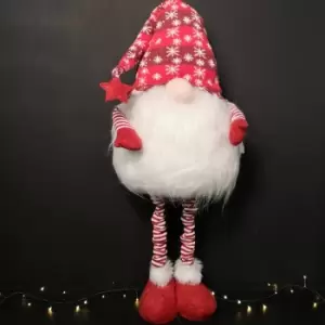 image of 1.2m Standing Haired Christmas Gonk with Extendable Legs in Red