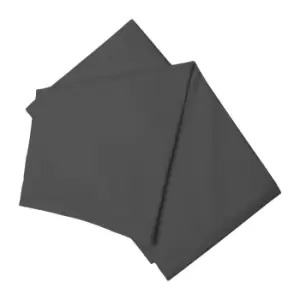 Image of Belledorm Brushed Cotton Flat Sheet (Double) (Charcoal)