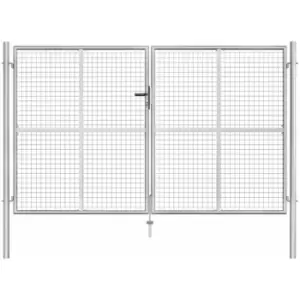 Image of Garden Gate Galvanised Steel 306x200cm Silver Vidaxl Silver