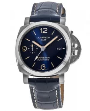 image of Panerai Luminor 1950 GMT Automatic Blue Dial Mens Watch PAM01033 PAM01033