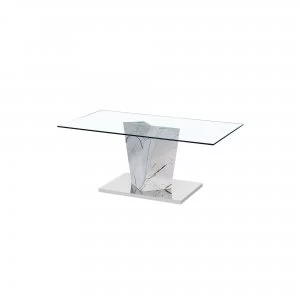 image of Alpha Coffee Table with White Marble Effect Base