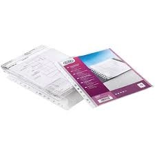 Image of Elba A4 Pocket Heavy duty Gusseted Expanding Multipunched Clear 1 x Pack of 5