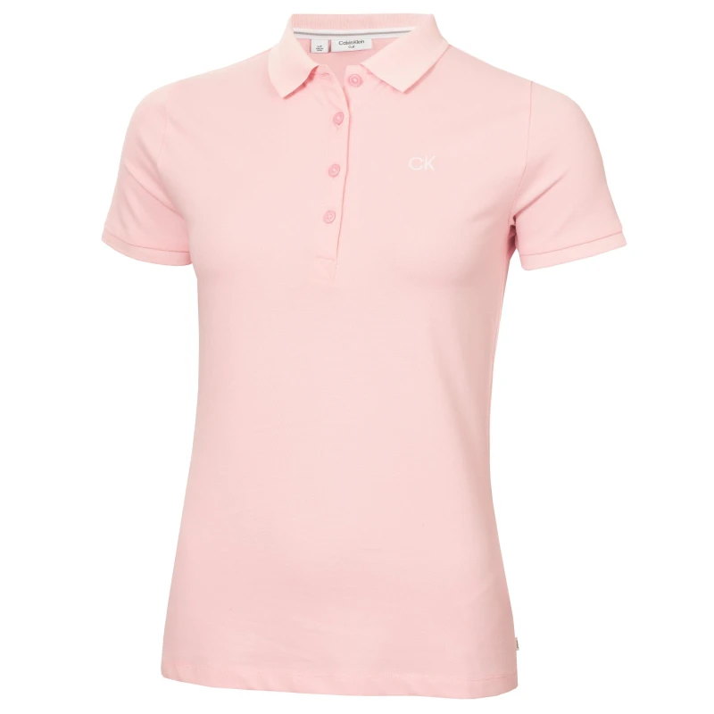 Image of Calvin Klein Golf Womens Short-Sleeve Performance Polo Shirt Rose Pink female 8 (XS)