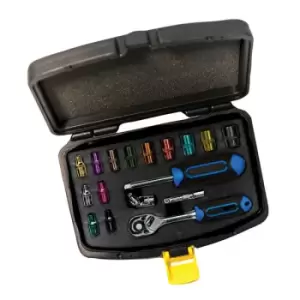 Image of CK Tools T4658 Socket Set, 1/4", colour coded, 17-pcs