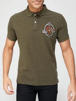 Image of Superdry Superstate Polo, Olive Size M Men