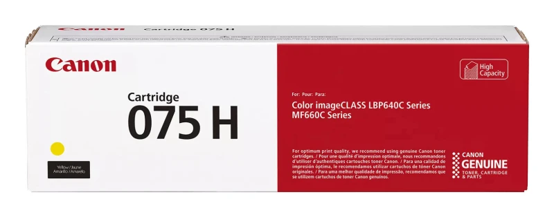 Image of Canon 075H Yellow High Capacity Toner Cartridge - 6366C002 (Original)