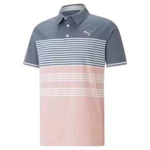 Image of Puma Mattr Track Polo - Evening Sky/Flamingo Pink - L
