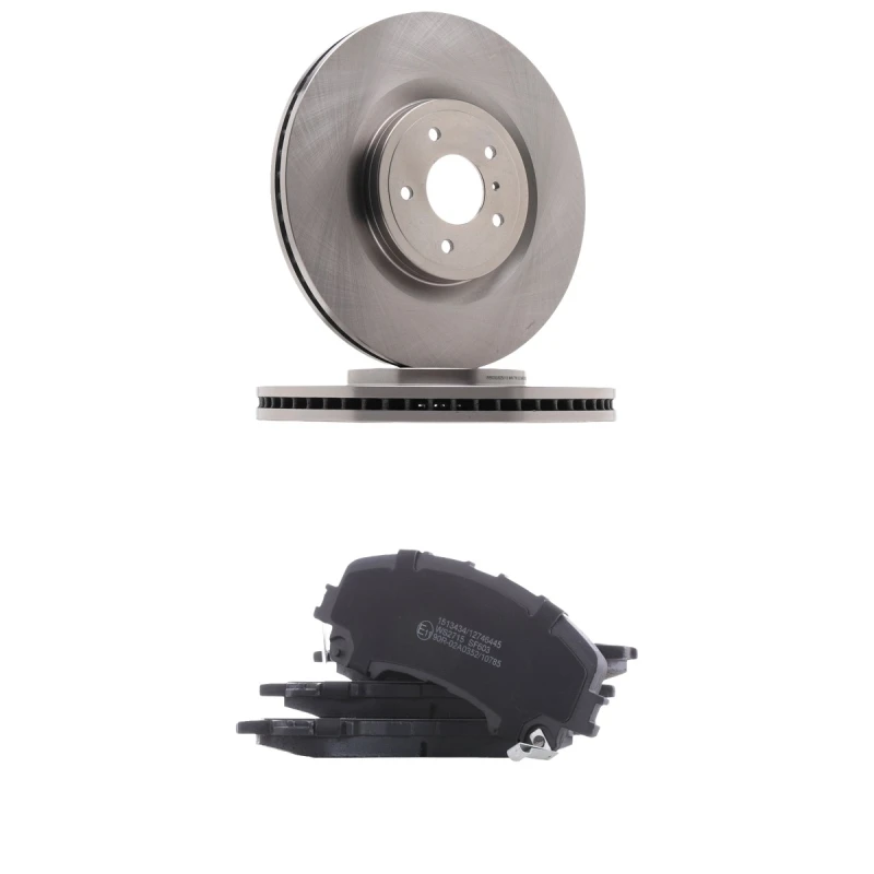Image of RIDEX 3405B2889 Brake disc and pads set Front Axle, Brake Disc Type: internally vented, with acoustic wear warning Brake Set,disc brakes (3405)