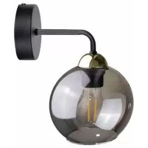 Image of Keter Lighting - Keter Cosmo Dome Wall Lamp Black, Gold, 23cm, 1x E27
