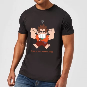 Image of Disney Wreck it Ralph This Is My Happy Face Mens T-Shirt - Black - 3XL - Black