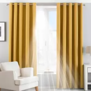 Image of Riva Home Twilight Blackout Ringtop Eyelet Curtains (Pair) Polyester Oyster (117X183Cm)