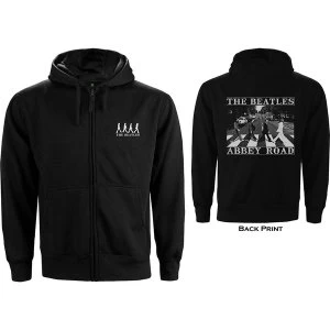 image of The Beatles - Abbey Road Unisex Small Zipped Hoodie - Black