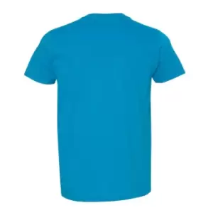 image of Gildan Mens Short Sleeve Soft-Style T-Shirt (L) (Sapphire)