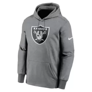 image of Nike Nfl Las Vegas Raiders Nike Prime Logo Therma Hoody, Dark Grey Heather, Male, Hoodies, NKAQ-06G-8D-CM9