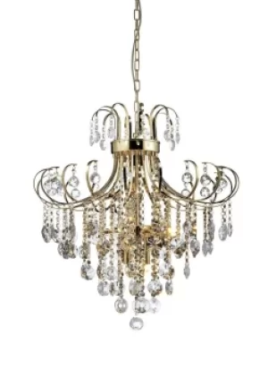 Image of Rosina Ceiling Pendant 7 Light French Gold, Crystal