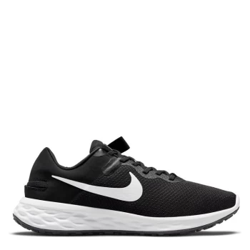 Image of Nike Revolution 6 FlyEase Next Nature Mens Easy-On-And-Off Road Running Shoe - Black/White