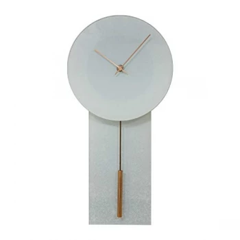 image of Glass Pendulum Wall Clock 40.5cm - Silver