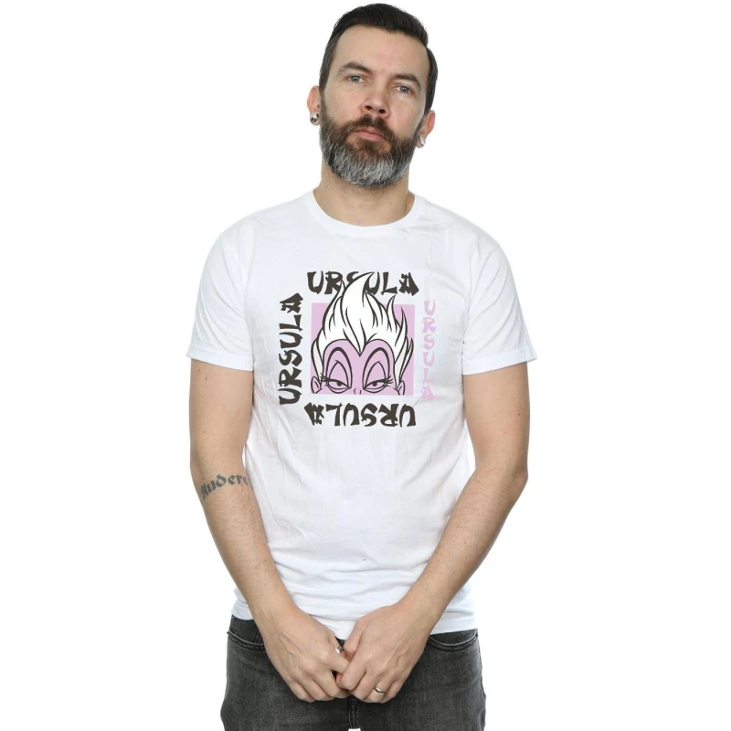 Image of Disney Men Ursula Take Out T-Shirt in White Size: Small White S Male 5057864702347
