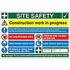 Site Sign Site Safety Fluted Board 60 x 90 cm