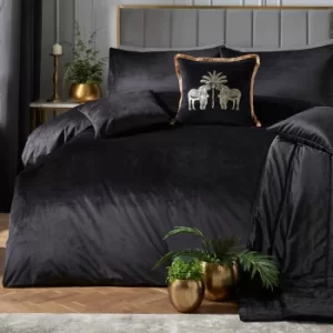 image of ﻿Laurence Llewelyn-Bowen Montrose Black Duvet Cover and Pillowcase Set Black