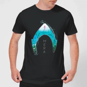 Image of Aquaman Mera Logo Mens T-Shirt - Black - 3XL - Black
