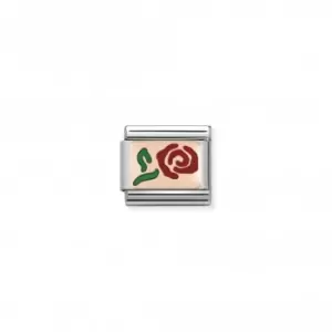 Image of Nomination Composable Classic Rose Gold Red Rose Link 430201/10