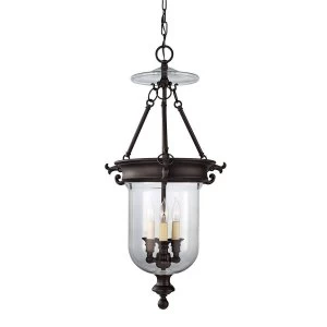 Image of 3 Light Ceiling Chandelier Pendant Light Bronze, E14