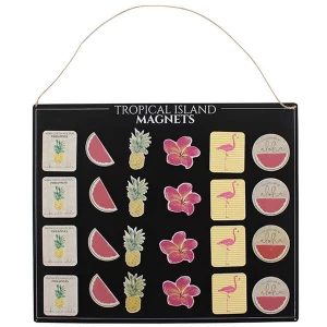 Image of Set of 36 Tropical Magnets with Display Board