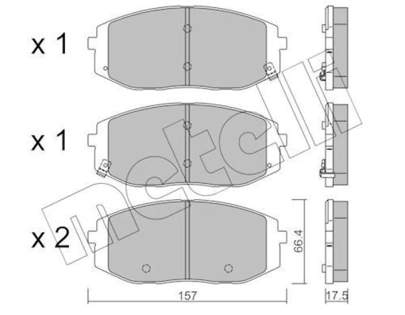 Image of METELLI Brake pad set METELLI 22-1372-0