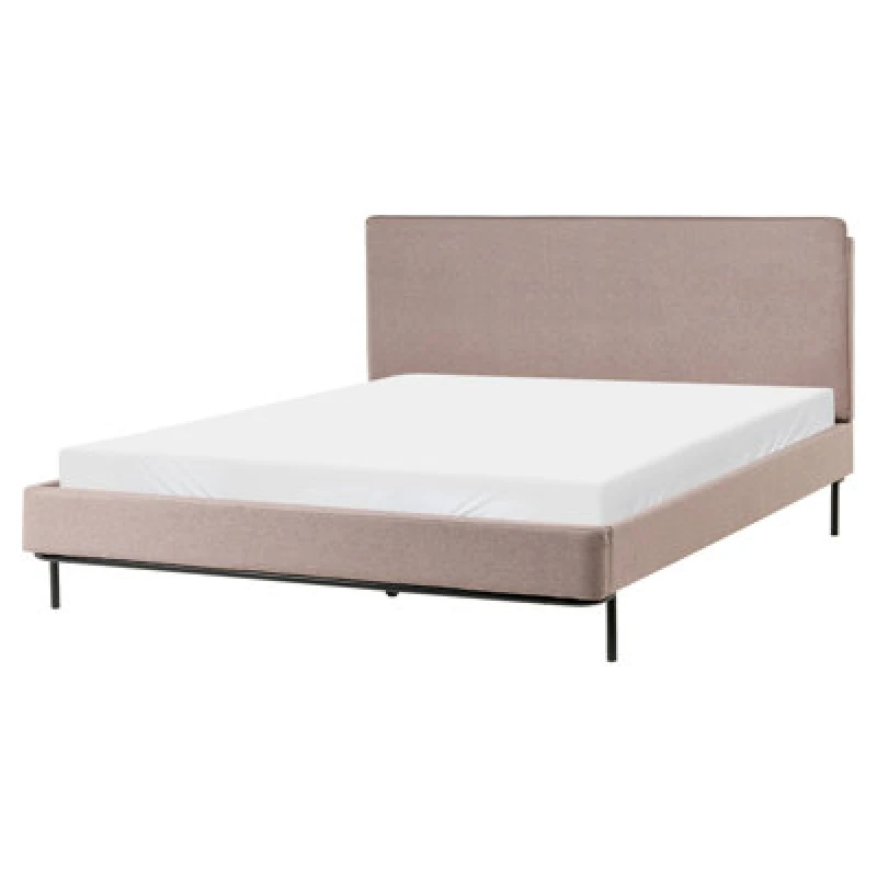 Image of Beliani Bed Fabric Corio 160 X 200 Cm (Eu King Size) Taupe