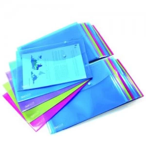 Image of Rapesco Foolscap Popper Wallet Bright Pack of 20 1494