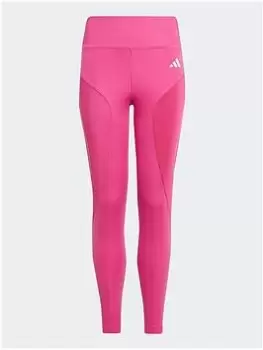 Image of adidas Hiit Aeroready High-rise 7/8 Tights, Pink, Size 11-12 Years