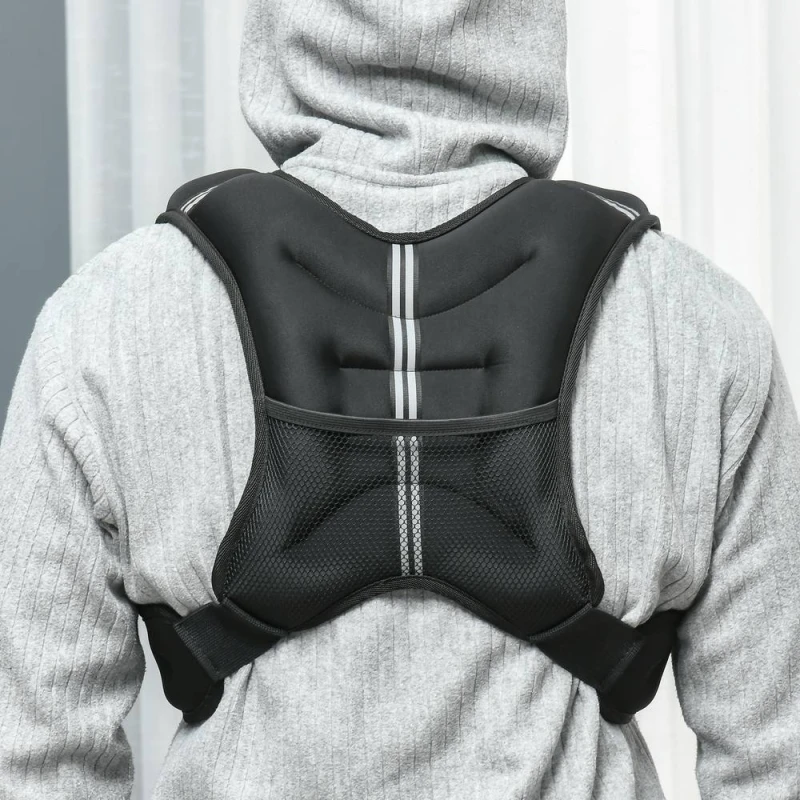 Image of HOMCOM 5KG Weighted Vest with Adjustable Straps, Pocket, Reflective Strips, Black A91-204V01
