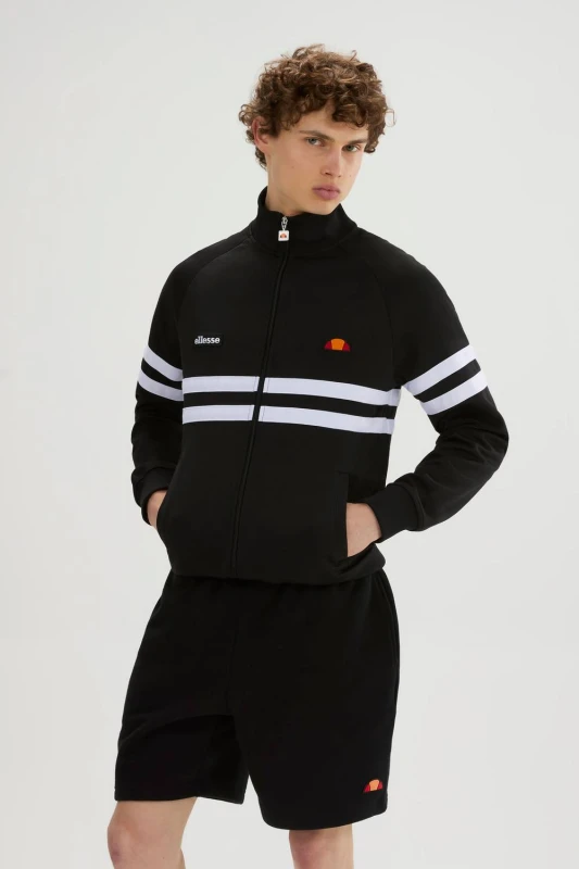 Image of Ellesse Mens Rimini Track Jacket in Black Size: 2XL Black Male 2XL
