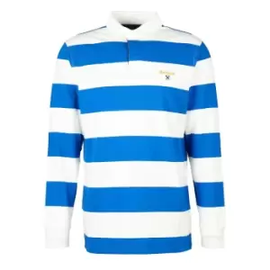 Image of Barbour Mens Hollywell Stripe Rugby Shirt Whisper White XL